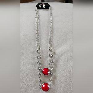 Paparazzi red gem necklace